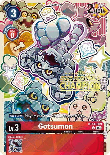 Gotsumon [BT14-009] (2025 Regionals Champion) [Blast Ace Promos] (ONLINE ORDER ONLY)