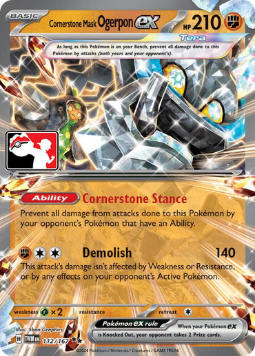 Cornerstone Mask Ogerpon ex (112/167) [Prize Pack Series Six] (ONLINE ORDER ONLY)