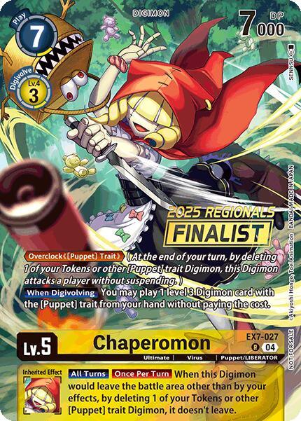 Chaperomon [EX7-027] (2025 Regionals Finalist) [Digimon LIBERATOR Promos] (ONLINE ORDER ONLY)