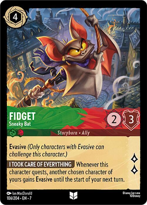 Fidget - Sneaky Bat (106/204) [Archazia's Island] (ONLINE ORDER ONLY)