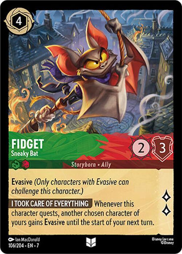 Fidget - Sneaky Bat (106/204) [Archazia's Island] (ONLINE ORDER ONLY)