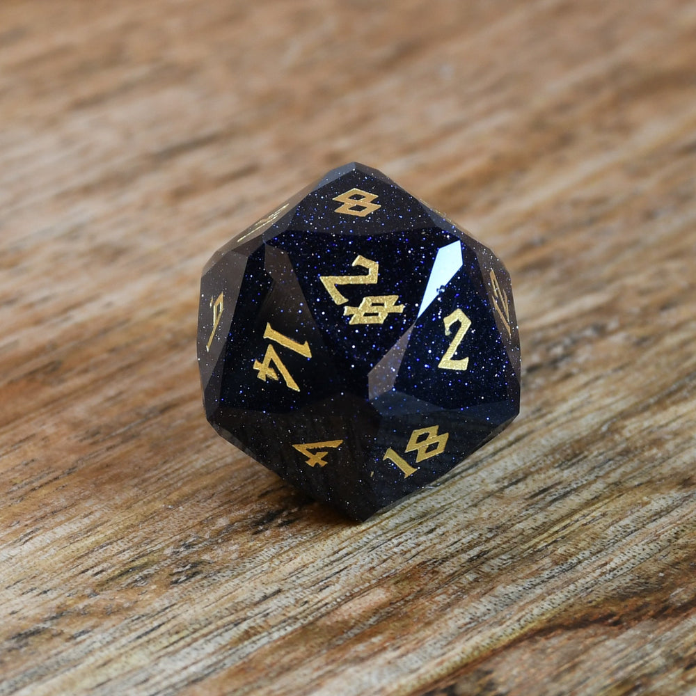 Blue Sandstone Multifaceted Stone Dice Set (ONLINE ORDER ONLY)