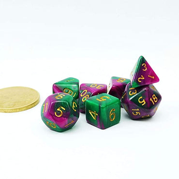 Wizard Jungle Mini Two Tone Polyhedral RPG Dice Set Small D4-D20 in Tube (Online Only)