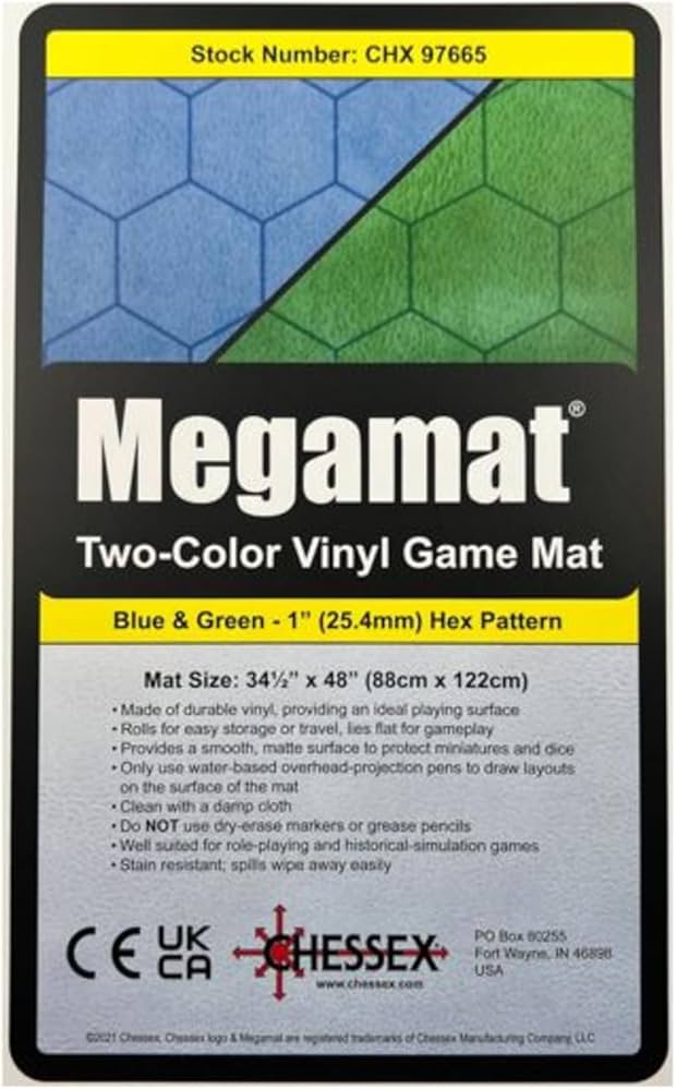 Chessex 2 Color Megamat Blue and Green