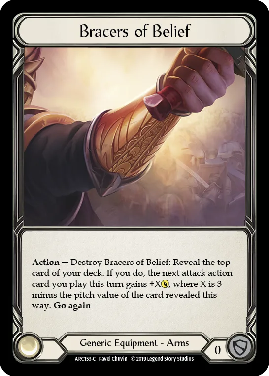 Bracers of Belief [ARC153-C] (Arcane Rising)  1st Edition Cold Foil - Anime Imports LLC