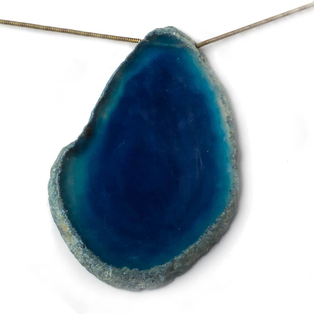 61x59-67x44mm Aegean Blue Agate Polished Slice Beads 4 unstrung pieces (ONLINE ORDER ONLY)