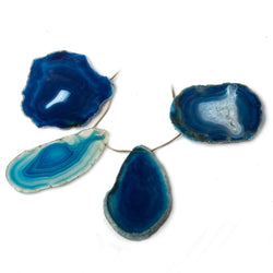 61x59-67x44mm Aegean Blue Agate Polished Slice Beads 4 unstrung pieces (ONLINE ORDER ONLY)