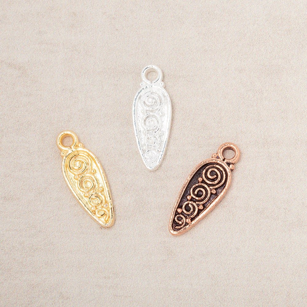 61x7mm Scroll Point Pendant Charm Set of 4 pieces (ONLINE ORDER ONLY)