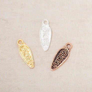 61x7mm Scroll Point Pendant Charm Set of 4 pieces (ONLINE ORDER ONLY)
