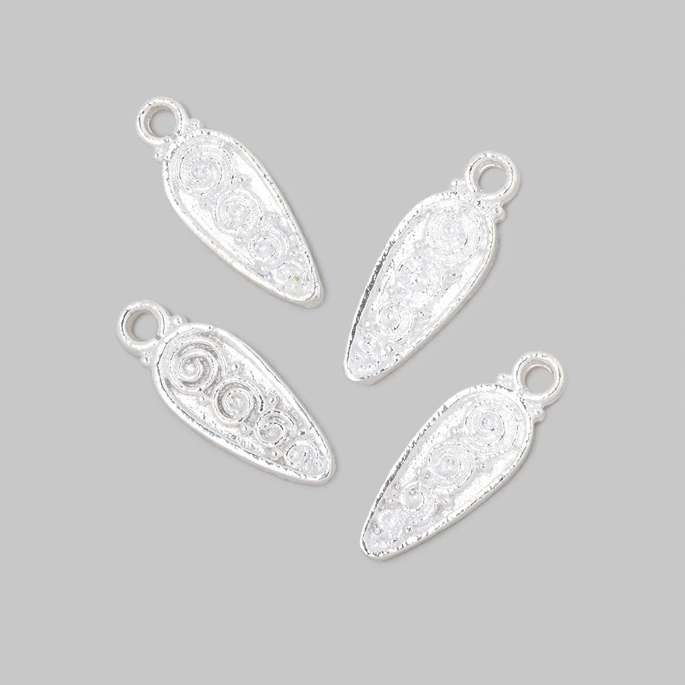61x7mm Scroll Point Pendant Charm Set of 4 pieces (ONLINE ORDER ONLY)