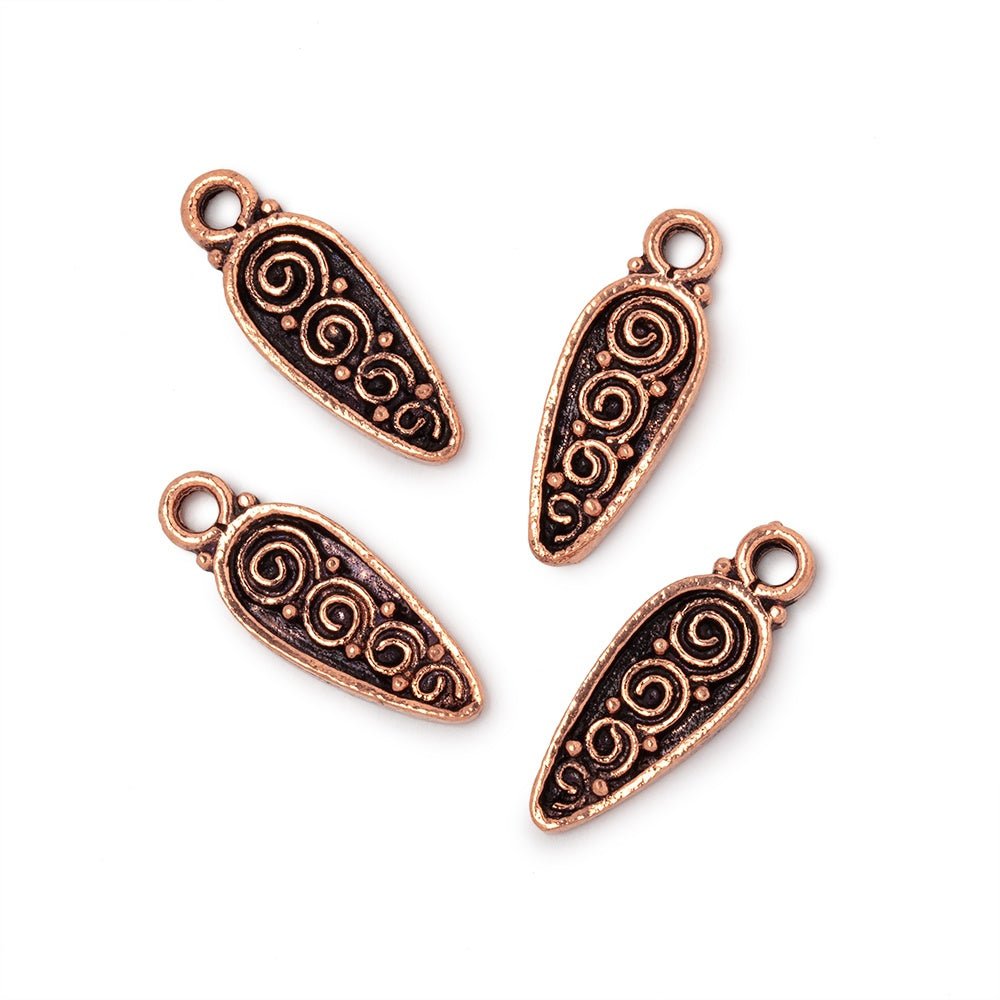 61x7mm Scroll Point Pendant Charm Set of 4 pieces (ONLINE ORDER ONLY)