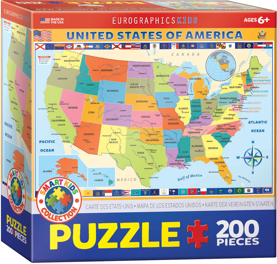 Puzzle: Educational Charts for Kids - Map of the US (ONLINE ORDER ONLY)