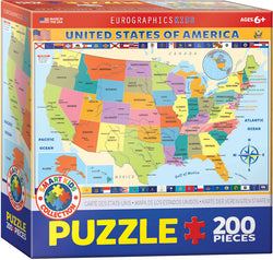 Puzzle: Educational Charts for Kids - Map of the US (ONLINE ORDER ONLY)