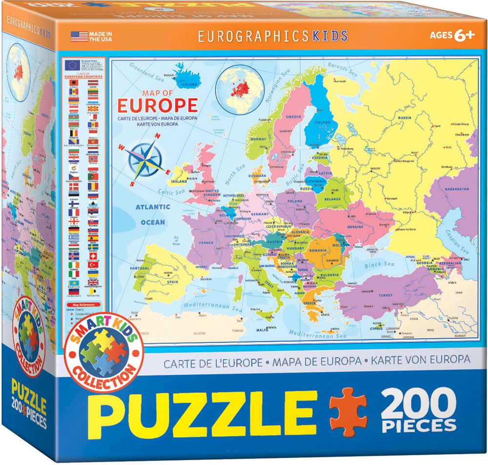 Puzzle: Educational Charts for Kids -  Map of Europe (ONLINE ORDER ONLY)