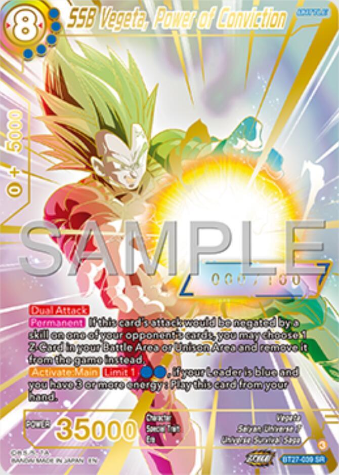 SSB Vegeta, Power of Conviction (Serial Numbered) (BT27-039) [History of Z] (ONLINE ORDER ONLY)