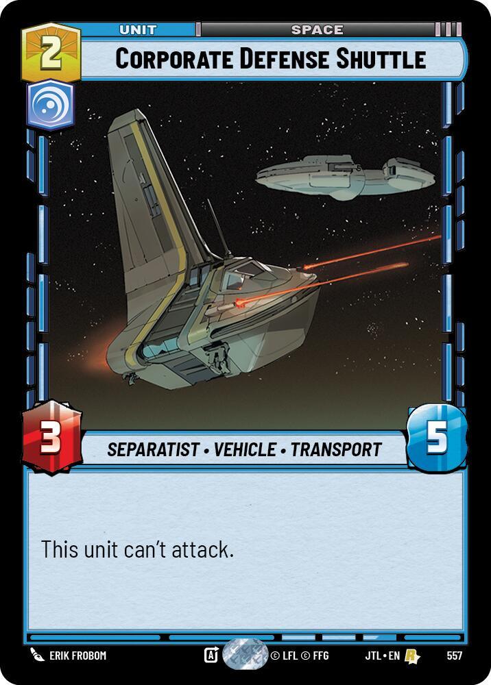 Corporate Defense Shuttle (Foil) (557) [Jump to Lightspeed] (ONLINE ORDER ONLY)
