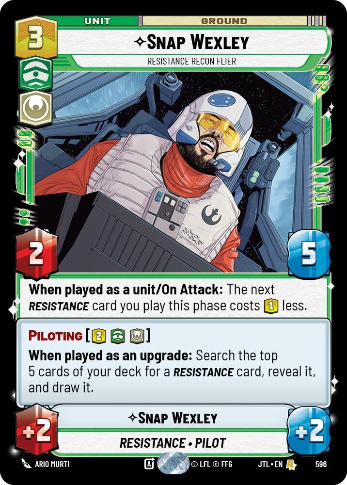 Snap Wexley - Resistance Recon Flier (Foil) (596) [Jump to Lightspeed] (ONLINE ORDER ONLY)