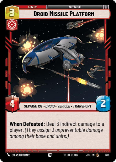 Droid Missile Platform (Foil) (660) [Jump to Lightspeed] (ONLINE ORDER ONLY)