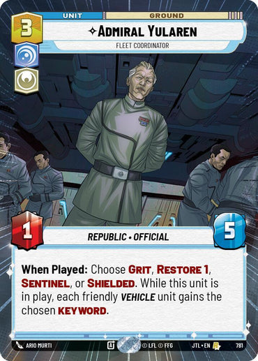Admiral Yularen - Fleet Coordinator (Hyperspace Foil) (781) [Jump to Lightspeed] (ONLINE ORDER ONLY)