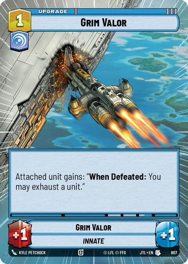 Grim Valor (Hyperspace Foil) (807) [Jump to Lightspeed] (ONLINE ORDER ONLY)