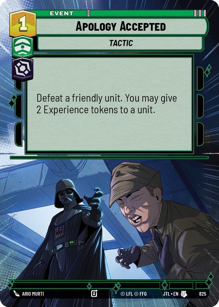 Apology Accepted (Hyperspace Foil) (825) [Jump to Lightspeed] (ONLINE ORDER ONLY)