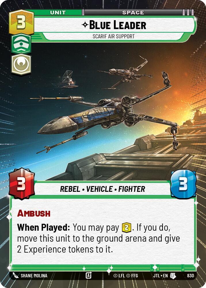 Blue Leader - Scarif Air Support (Hyperspace Foil) (830) [Jump to Lightspeed] (ONLINE ORDER ONLY)