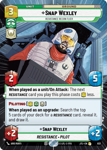 Snap Wexley - Resistance Recon Flier (Hyperspace Foil) (832) [Jump to Lightspeed] (ONLINE ORDER ONLY)