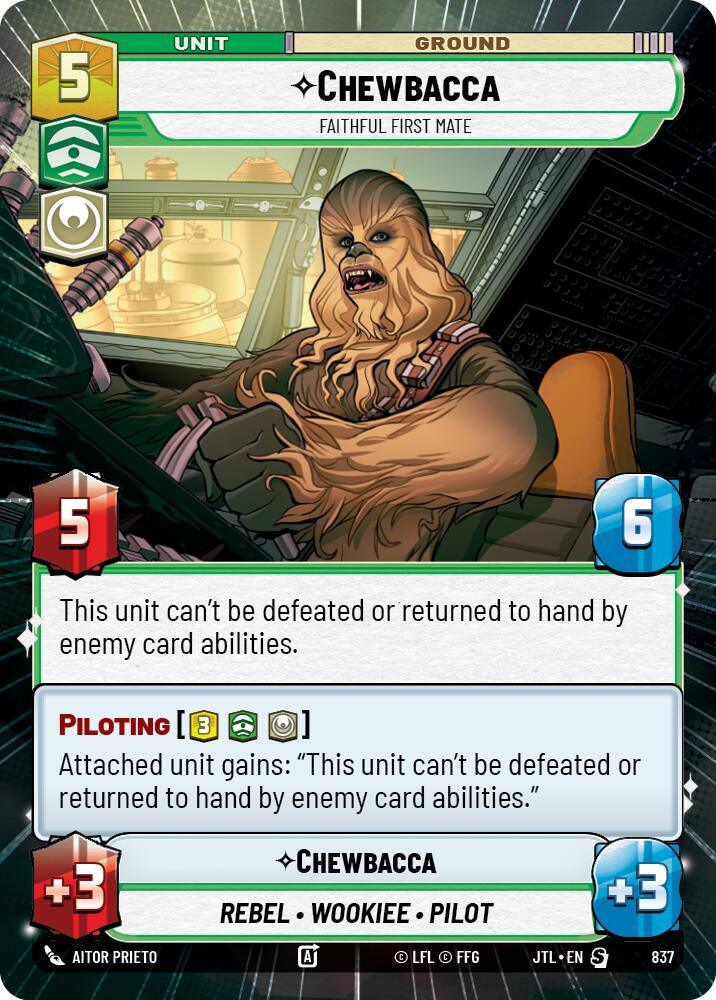 Chewbacca - Faithful First Mate (Hyperspace Foil) (837) [Jump to Lightspeed] (ONLINE ORDER ONLY)