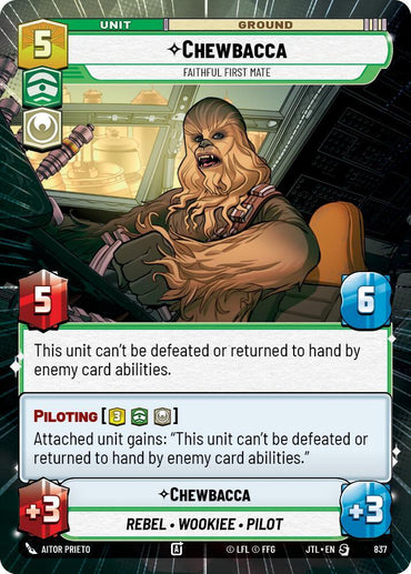 Chewbacca - Faithful First Mate (Hyperspace Foil) (837) [Jump to Lightspeed] (ONLINE ORDER ONLY)
