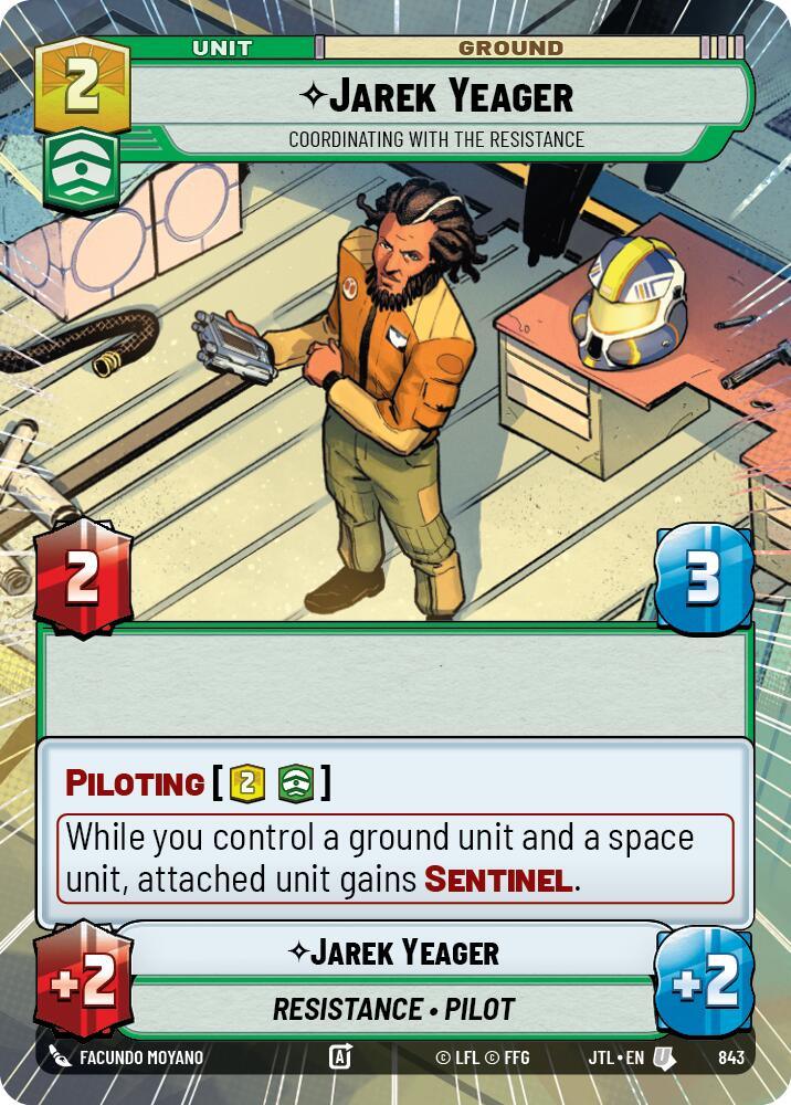 Jarek Yeager - Coordinating With The Resistance (Hyperspace Foil) (843) [Jump to Lightspeed] (ONLINE ORDER ONLY)