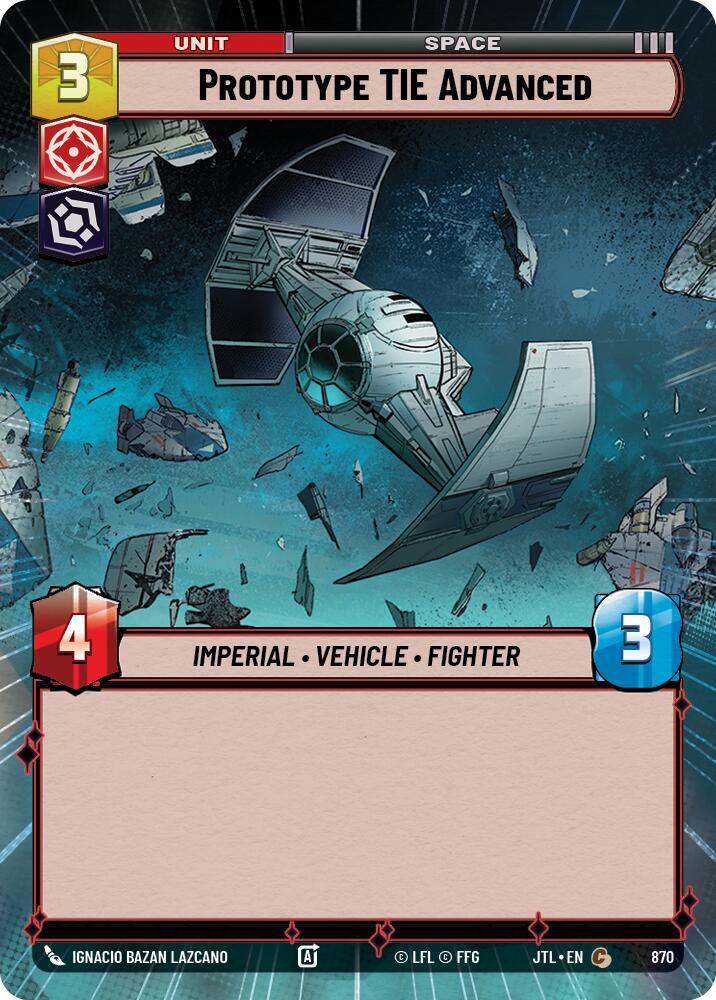 Prototype TIE Advanced (Hyperspace Foil) (870) [Jump to Lightspeed] (ONLINE ORDER ONLY)