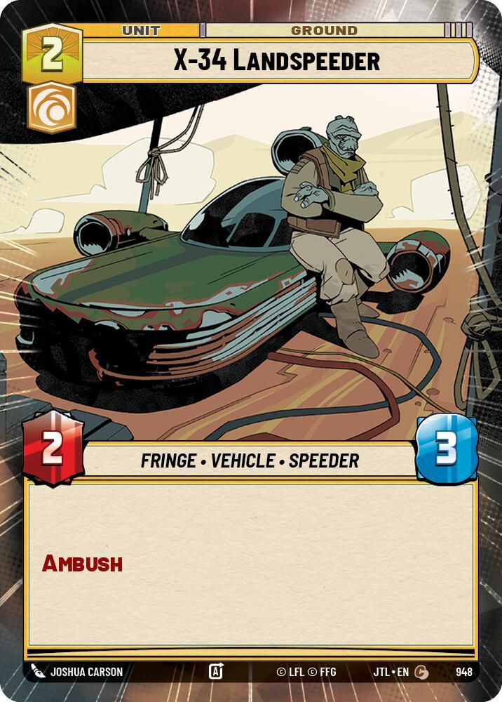 X-34 Landspeeder (Hyperspace Foil) (948) [Jump to Lightspeed] (ONLINE ORDER ONLY)