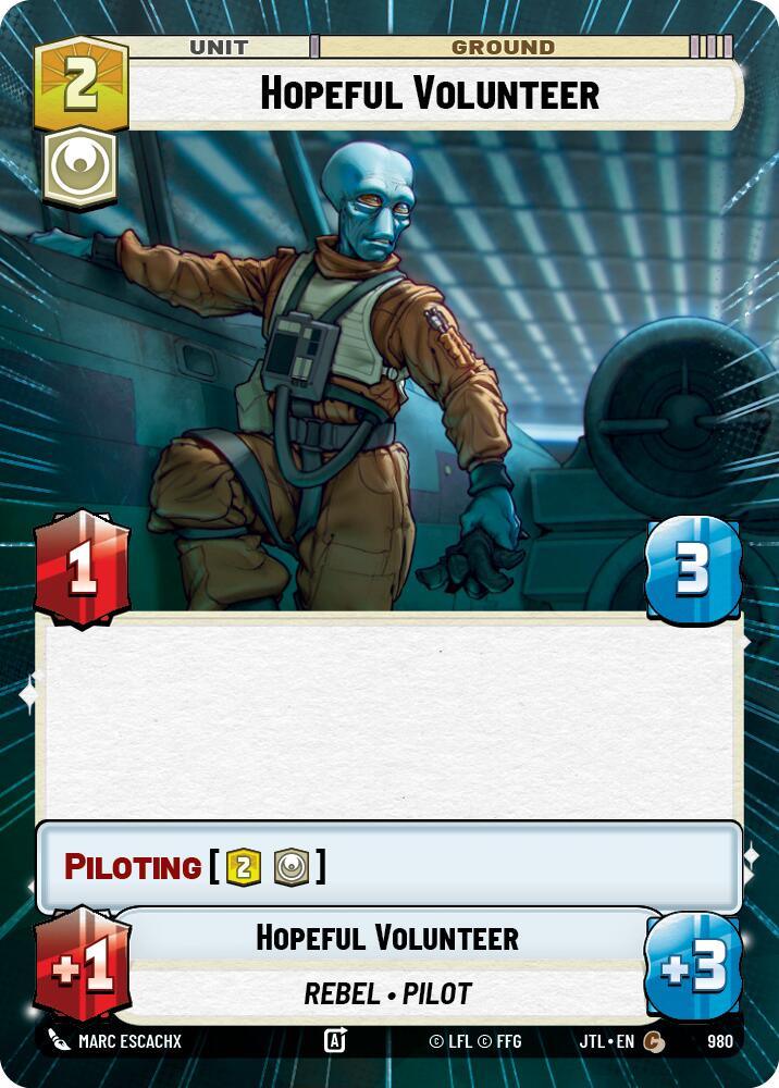 Hopeful Volunteer (Hyperspace Foil) (980) [Jump to Lightspeed] (ONLINE ORDER ONLY)