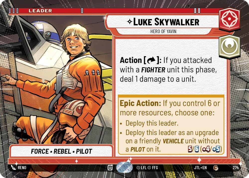 Luke Skywalker - Hero of Yavin (Hyperspace) (274) [Jump to Lightspeed] (ONLINE ORDER ONLY)