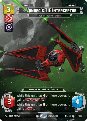 Vonreg's TIE Interceptor - Ace of the First Order (Prestige) (1030) [Jump to Lightspeed] (ONLINE ORDER ONLY)