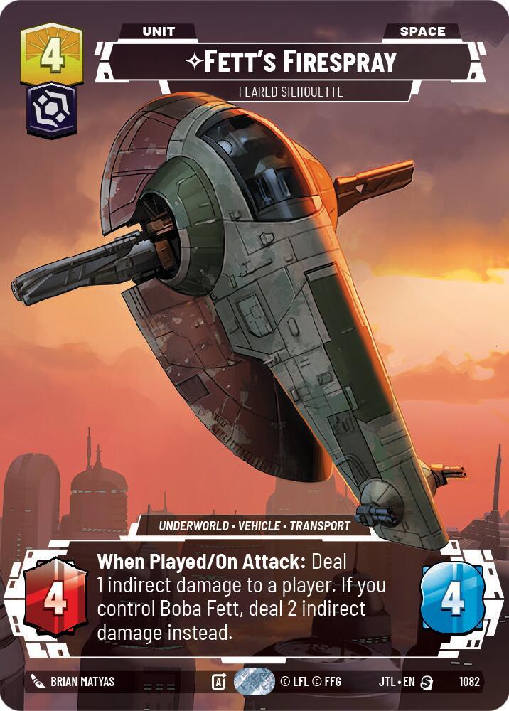 Fett's Firespray - Feared Silhouette (Prestige Foil) (1082) [Jump to Lightspeed] (ONLINE ORDER ONLY)