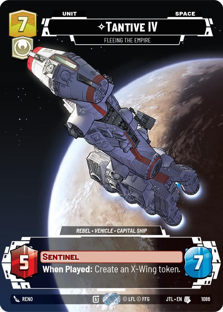 Tantive IV - Fleeing the Empire (Prestige Foil) (1086) [Jump to Lightspeed] (ONLINE ORDER ONLY)