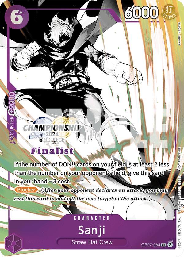 Sanji (Championship 2024 Card Set Vol. 2) [Finalist] [One Piece Promotion Cards] (ONLINE ORDER ONLY)