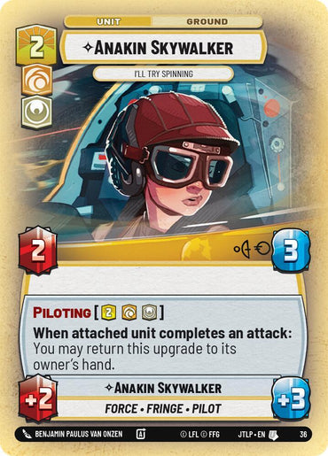 Anakin Skywalker - I'll Try Spinning (Foil) (36) [Jump to Lightspeed: Weekly Play] (ONLINE ORDER ONLY)