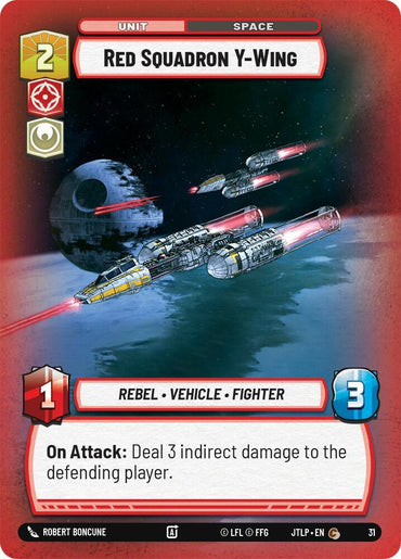 Red Squadron Y-Wing (Foil) (31) [Jump to Lightspeed: Weekly Play] (ONLINE ORDER ONLY)