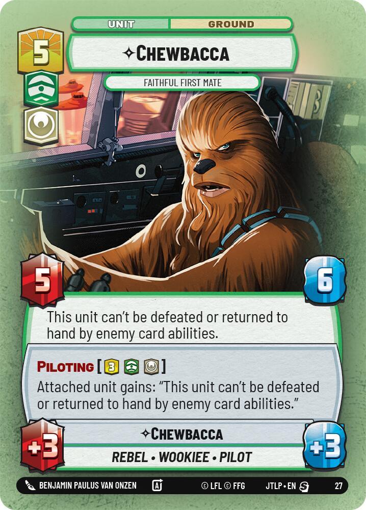 Chewbacca - Faithful First Mate (Foil) (27) [Jump to Lightspeed: Weekly Play] (ONLINE ORDER ONLY)