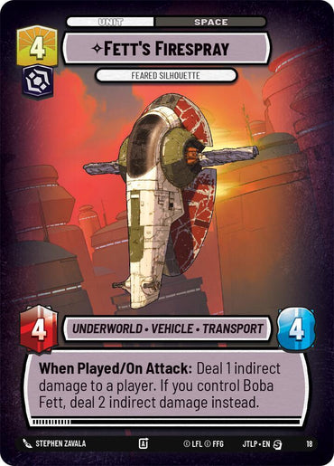 Fett's Firespray - Feared Silhouette (18) [Jump to Lightspeed: Weekly Play] (ONLINE ORDER ONLY)