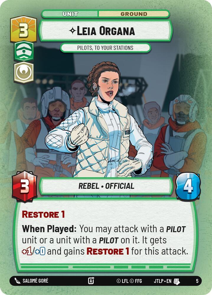 Leia Organa - Pilots, To Your Stations (5) [Jump to Lightspeed: Weekly Play] (ONLINE ORDER ONLY)