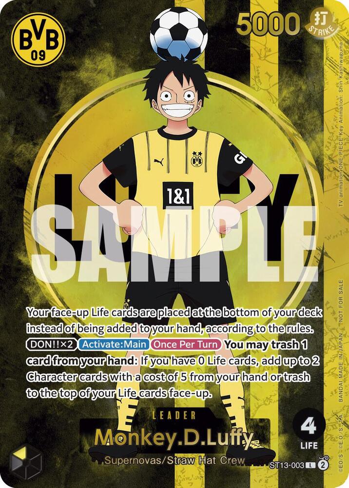 Monkey.D.Luffy (BVB x One Piece Campaign) - One Piece TCG Promotion Cards (OP-PR) + Official Poster signed by 3 Players (ONLINE ORDER ONLY)