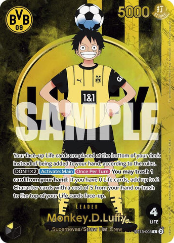 Monkey.D.Luffy (BVB x One Piece Campaign) - One Piece TCG Promotion Cards (OP-PR) + Official Poster signed by 3 Players (ONLINE ORDER ONLY)