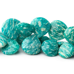 11.5x11.5-19x19mm Russian Amazonite Faceted Hearts 8 inch 35 Beads (ONLINE ORDER ONLY)