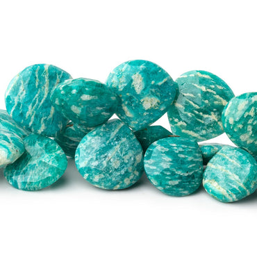 11.5x11.5-19x19mm Russian Amazonite Faceted Hearts 8 inch 35 Beads (ONLINE ORDER ONLY)