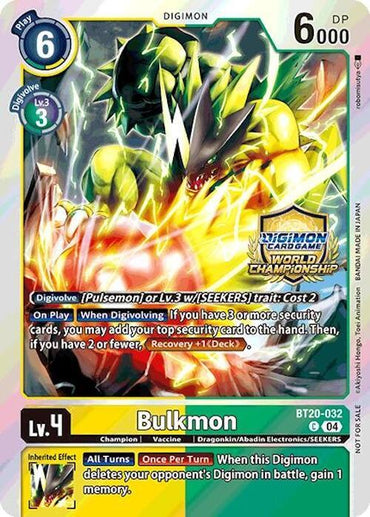 Bulkmon [BT20-032] (Regionals 25-26 Champion Card Set Season 1) [Release Special Booster Ver.2.5 Promos] (ONLINE ORDER ONLY)