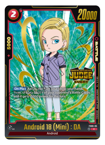 Android 18 (Mini) : DA (Judge Pack 03 - Event Judge) [Fusion World Promotion Cards] (ONLINE ORDER ONLY)