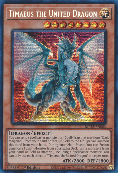 Timaeus the United Dragon [MP23-EN003] Prismatic Secret Rare (ONLINE ORDER ONLY)